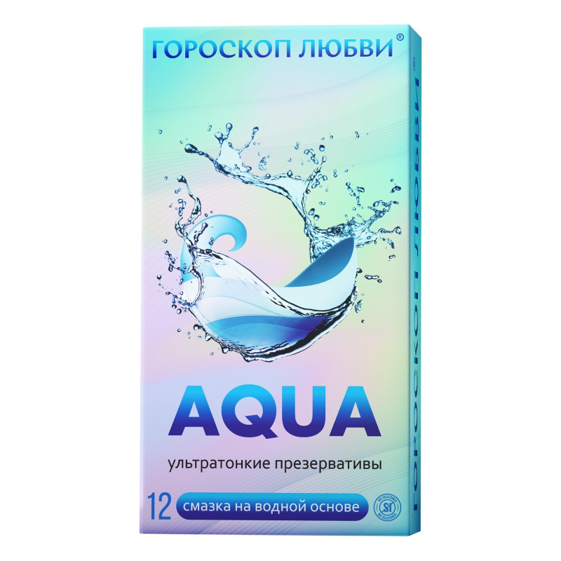 ПРЕЗЕРВАТИВЫ ГОРОСКОП ЛЮБВИ АКВА, 12 штук 0138
